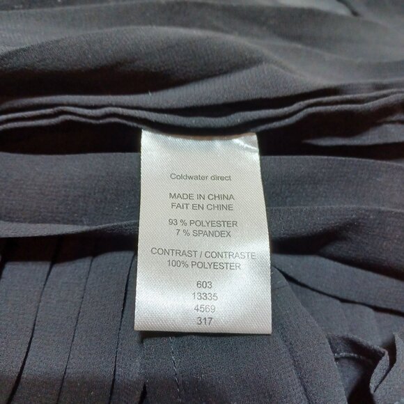 Coldwater Creek Sheer Pleated Chiffon Topper 2X Black Flowy Whimsigoth Dressy - Picture 4 of 6